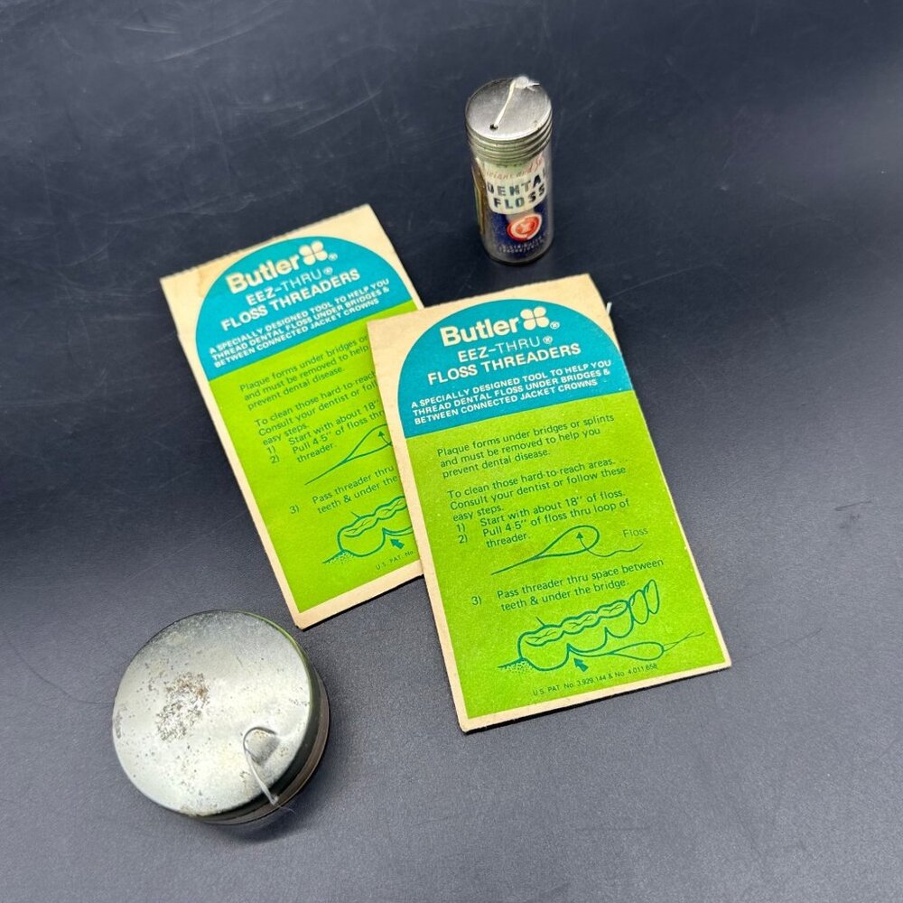 Vintage Dental Floss Mid Century Bathroom Decor Dentist Oral Hygiene Lot